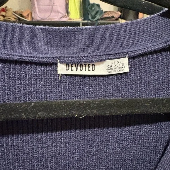 Blue Button-Up Sweater with Reed hearts - Picture 2 of 3